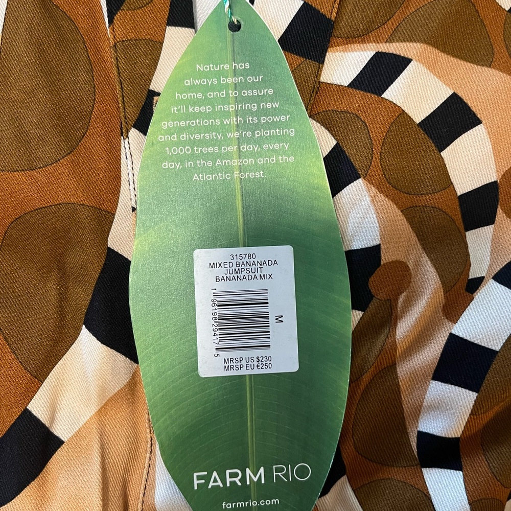 FARM Rio Bananada Jumpsuit in Black and Tan - Picture 7 of 11